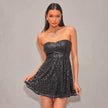 Sequin Strap Beaded Bodycon Mini Dress