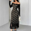 Off-Shoulder Lace Maxi Dress