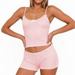Contrast Trim Cami and Shorts Set