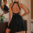 Beaded Sequin Halter Fitted Mini Dress