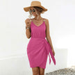 Twisted V-Neck Sleeveless Mini Dress