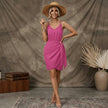Twisted V-Neck Sleeveless Mini Dress