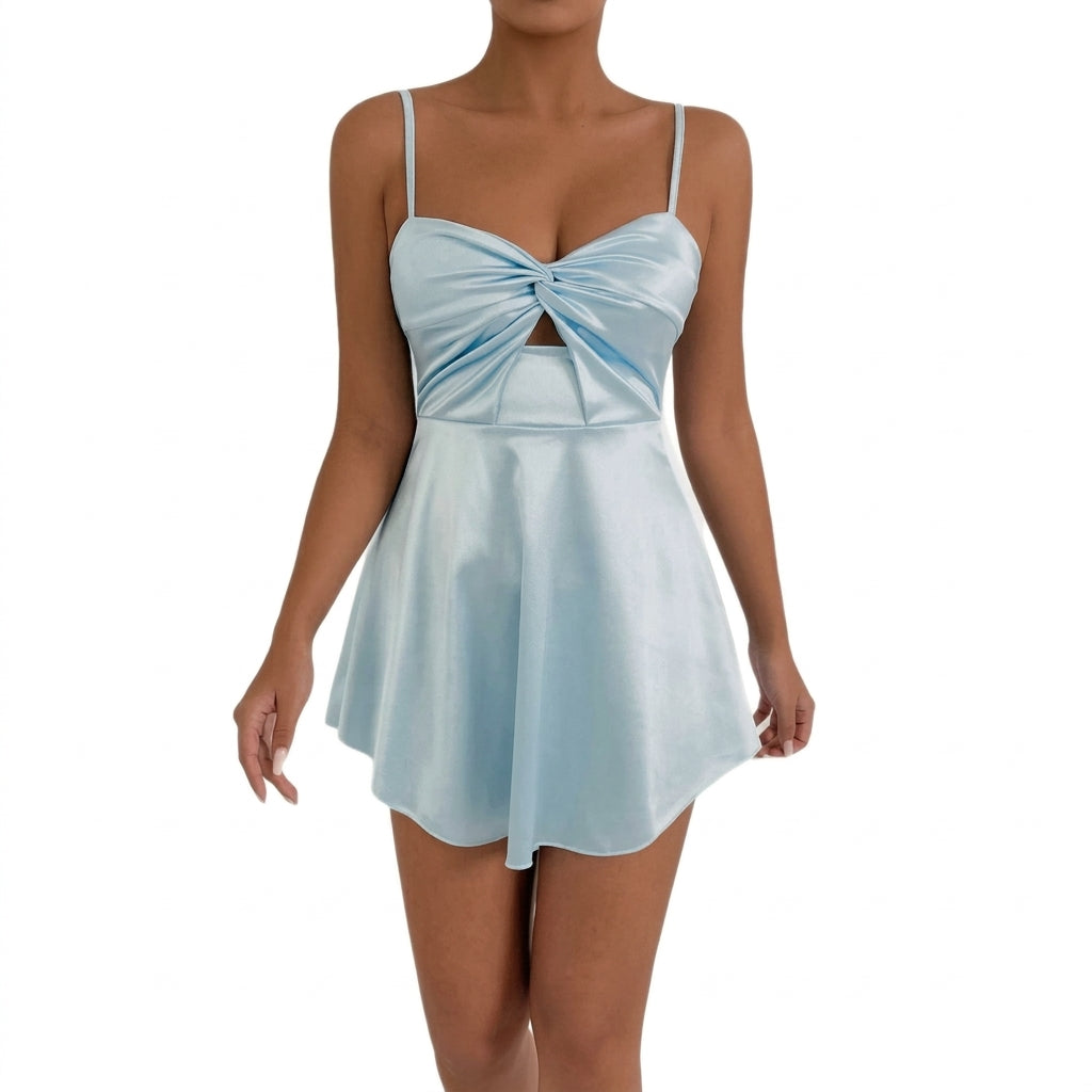 Hollow-Out Strapless Mini Dress