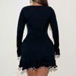 Contrast Trim Long Sleeve Mini Dress