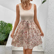 Tied Front Floral Mini Tank Dress