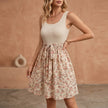 Tied Front Floral Mini Tank Dress