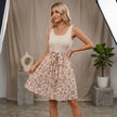 Tied Front Floral Mini Tank Dress