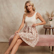 Tied Front Floral Mini Tank Dress