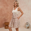 Tied Front Floral Mini Tank Dress