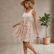 Tied Front Floral Mini Tank Dress
