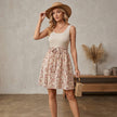 Tied Front Floral Mini Tank Dress