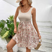 Tied Front Floral Mini Tank Dress