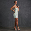 Sequin Strap Beaded Bodycon Mini Dress