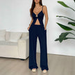 Y2K Spaghetti Strap Crop Top & Wide Leg Pants Set