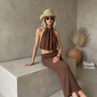 Crop Top & Fitted Maxi Skirt Co-ord Set