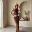 Crop Top & Fitted Maxi Skirt Co-ord Set