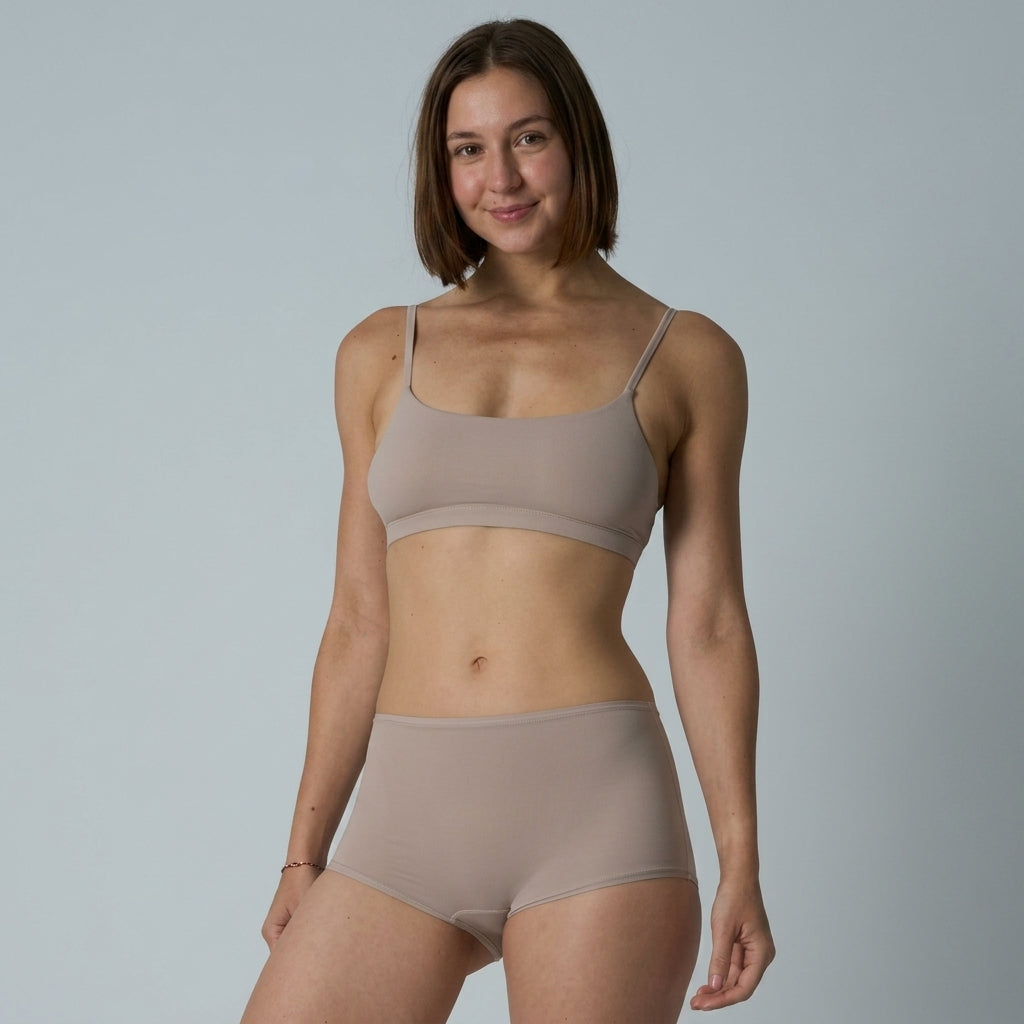 Seamless Adjustable Strap Bralette & Shorts Loungewear Set