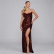 Split Sequin Spaghetti Strap Maxi Dress