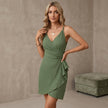 Crisscross Tied Surplice Mini Dress