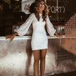 Long Sleeve Sequin Pencil Mini Dress