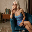 Printed Sequin Camisole Mini Dress