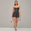 Sequin Strap Beaded Bodycon Mini Dress