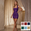 Sequin Strap Backless Bodycon Mini Dress