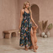 Printed Halter Maxi Dress