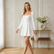 Pearl Trim Long Sleeve Mini Dress