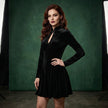 Minimalist Cheongsam Velvet Mini Dress