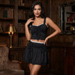 Braided Trim Crop Top & Mini Skirt Co-ord Set