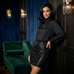 Black Sequin Mini Skirt