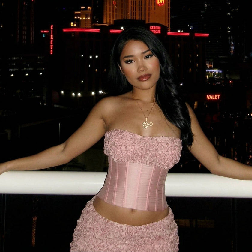 Strapless Boned Crop Top & Mini Skirt Set