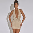Low-Cut Halter Backless Bodycon Dress