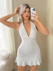 Backless Halter Mini Dress