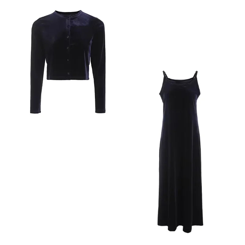 Sleeveless Cardigan & Maxi Robe Set