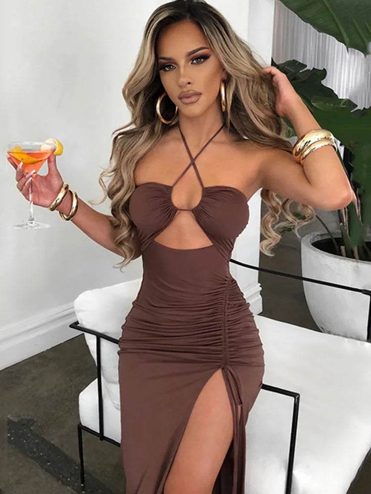 Backless Midi Bodycon Dress