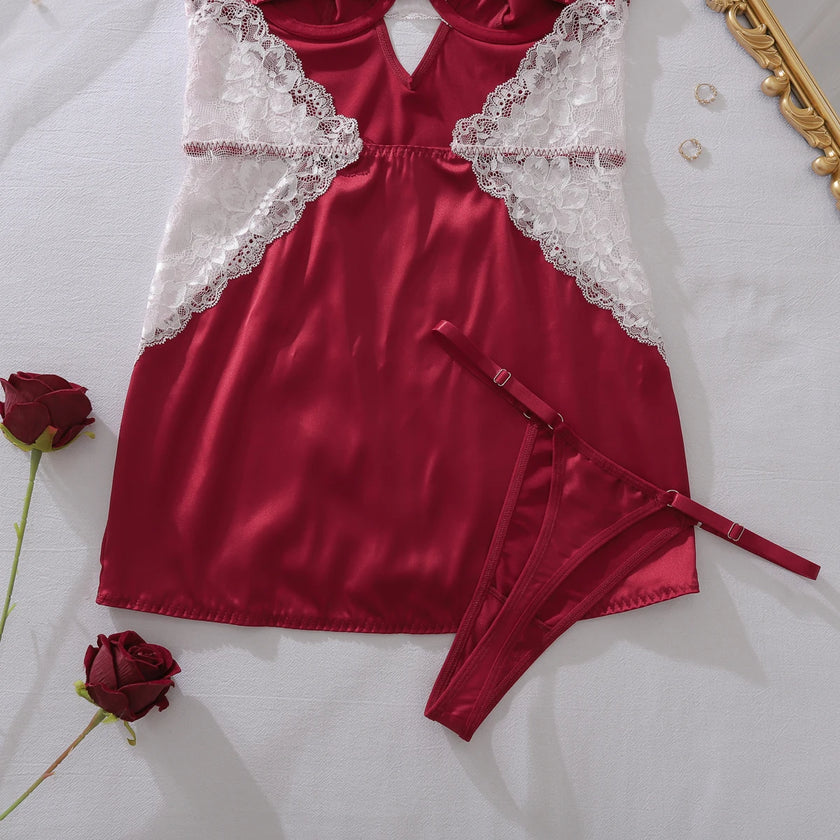 Satin Lace Slip Night Dress