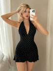 Backless Halter Mini Dress