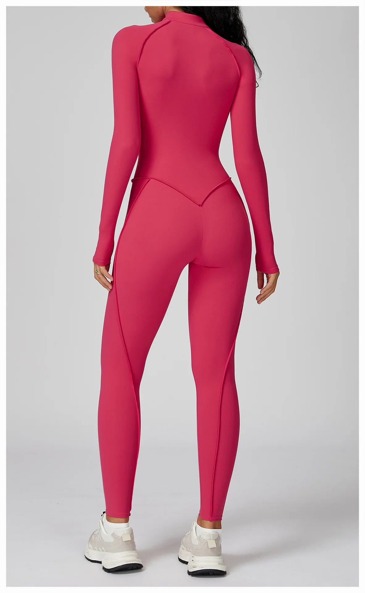 Long Sleeve Zipper Yoga Bodysuit One-Piece Tracksuit