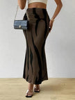 Zebra Print Pleated Midi Skirt