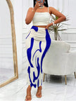 Zebra Print Pleated Midi Skirt