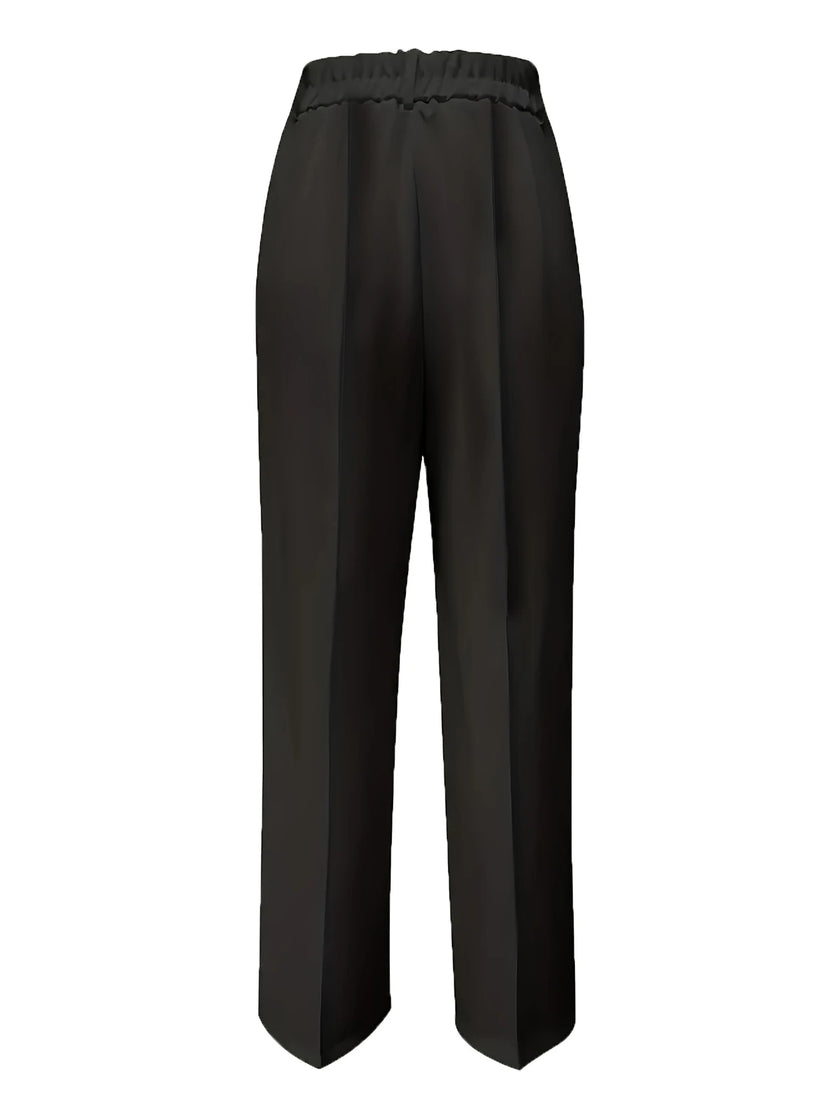 High Waist Draped Wide-Leg Trousers