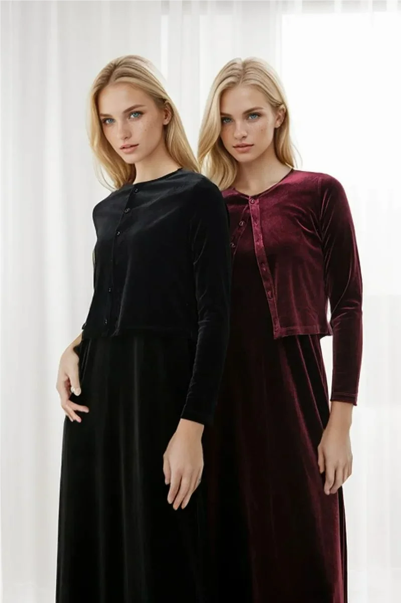 Sleeveless Cardigan & Maxi Robe Set