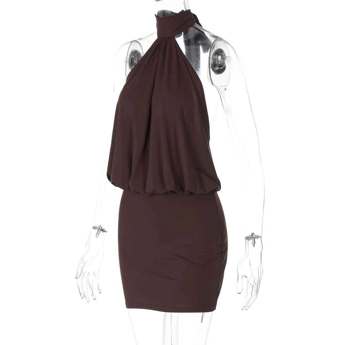 Lace Up Backless Bodycon Mini Dress