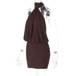 Lace Up Backless Bodycon Mini Dress