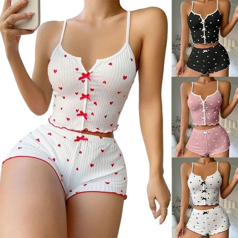 Heart Print Cami Pajama Set
