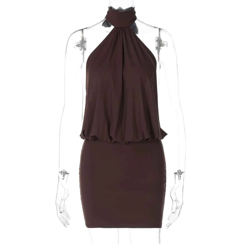 Lace Up Backless Bodycon Mini Dress