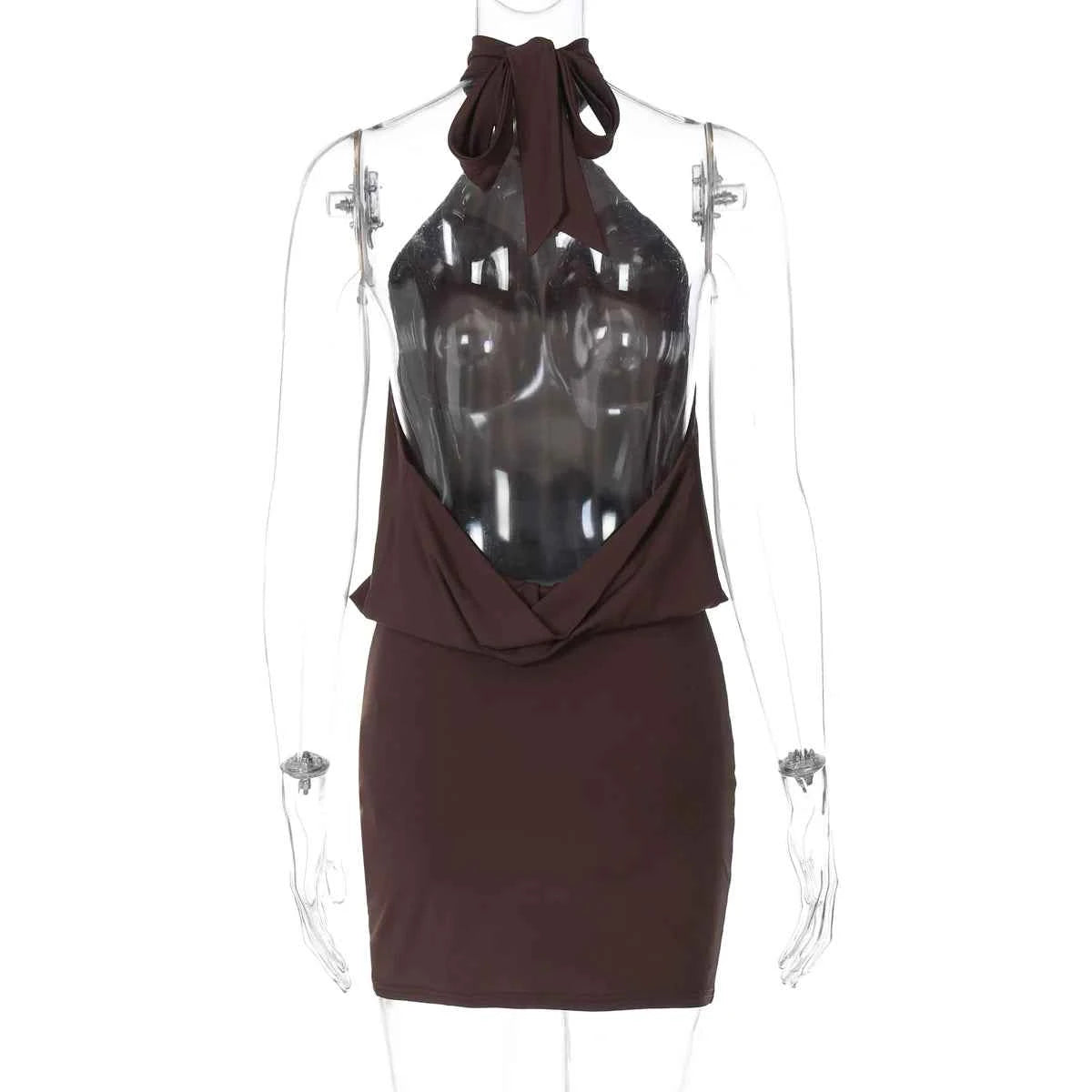 Lace Up Backless Bodycon Mini Dress