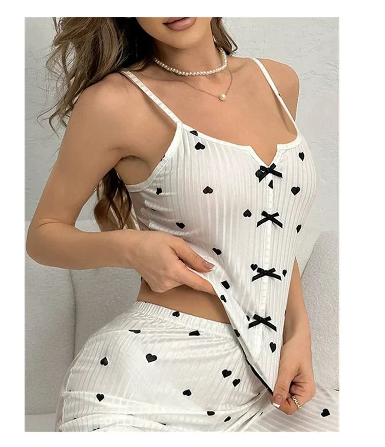 Mesh Lace Strap Pajama Set